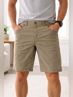 Prana Men’s Tan Cotton Twill Carpenter Shorts Size 38 11” Hiking Summer Gorpcore